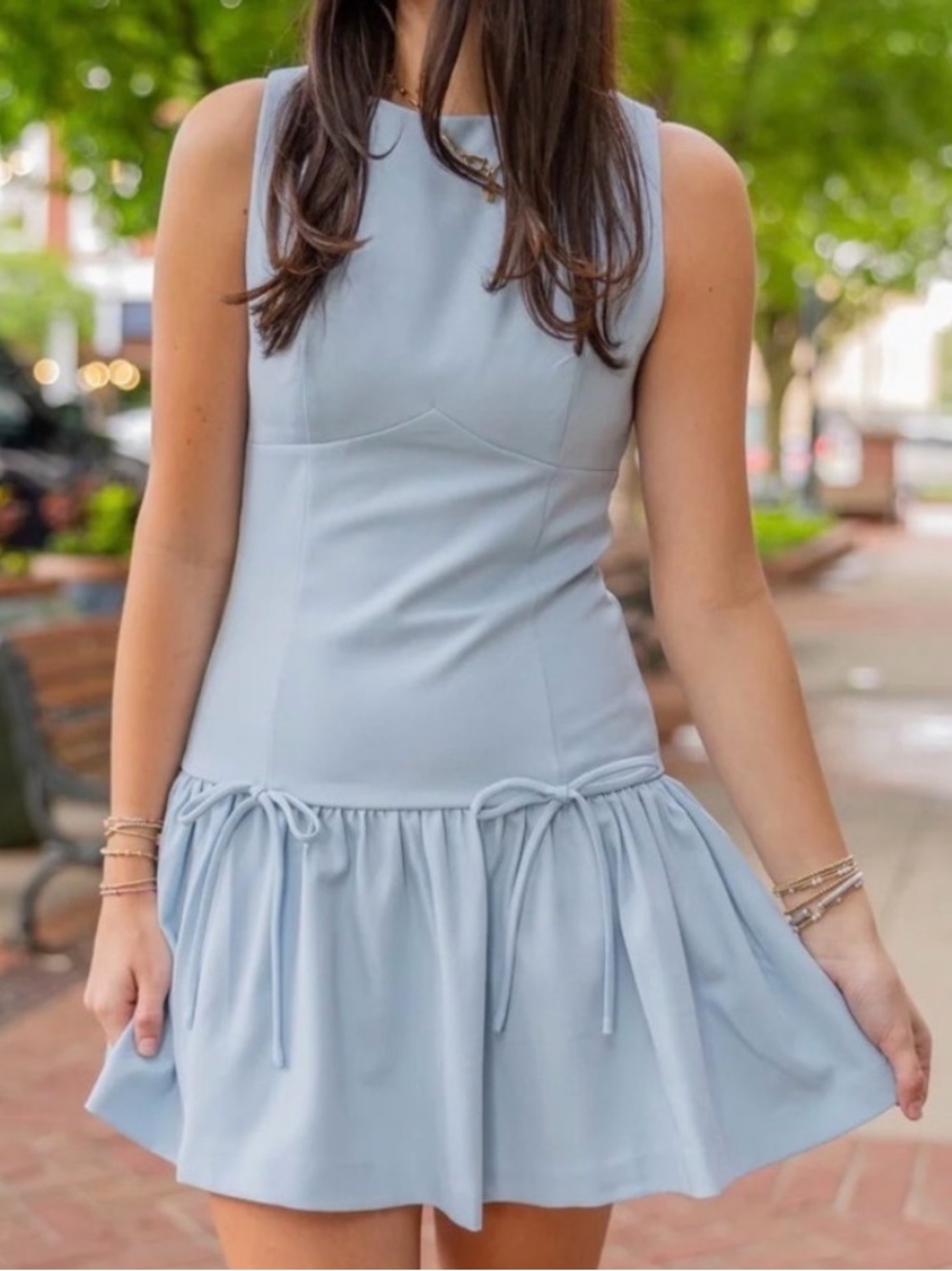 NWT GLAM Light Blue Sleeveless Mini Dress